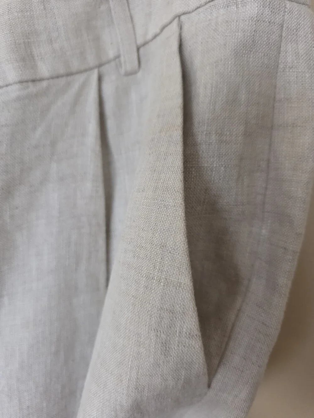 Banana Republic HighRise Relaxed Straight Linen 12 Pants Quiet Luxury EuroSummer